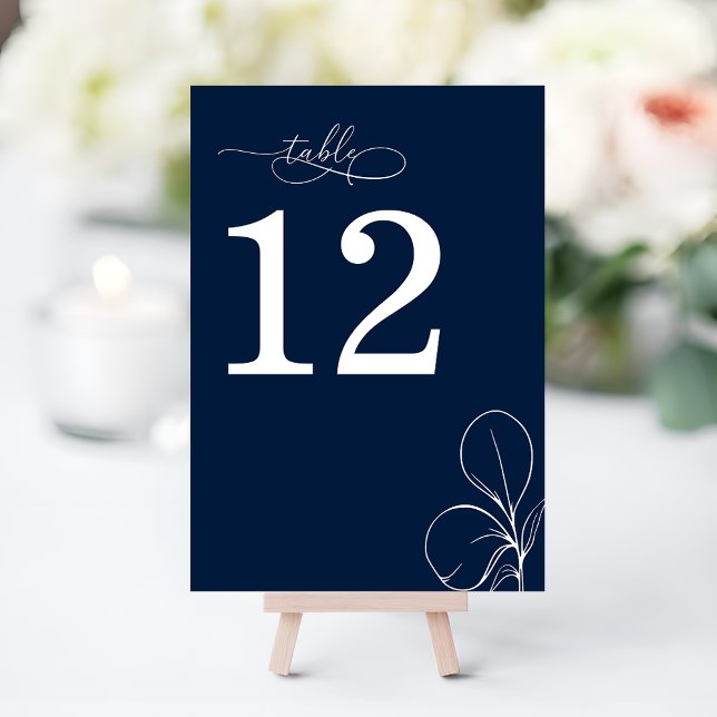 Numeração De Mesa Modern Chic Navy Blue Wedding (Criador carregado)