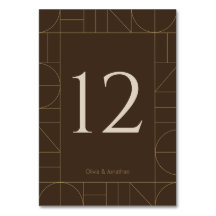 Modern Gold Ornaments Dark Brown Wedding