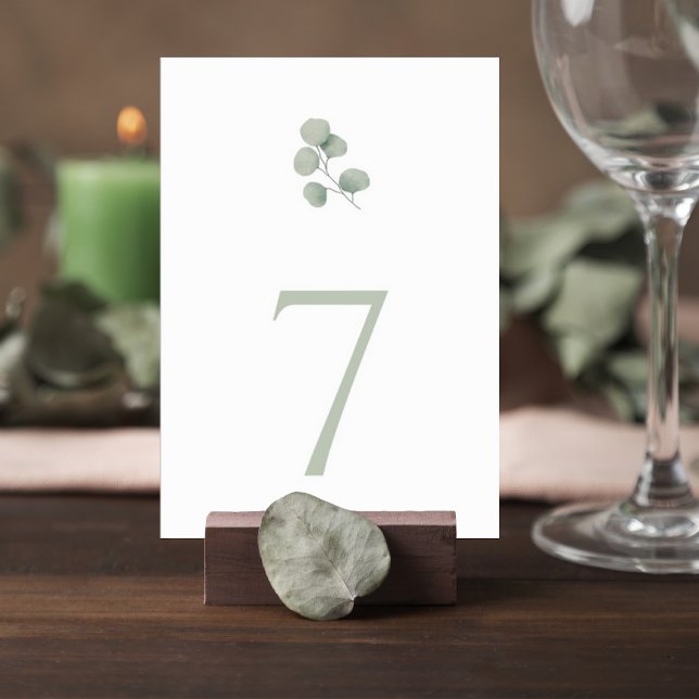 Numeração De Mesa Modern Greenery Reception Table Sign (Criador carregado)