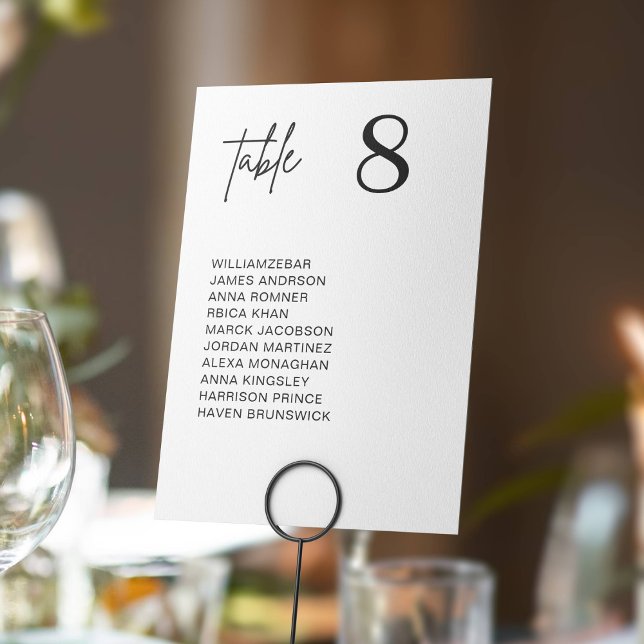 Numeração De Mesa Modern Minimal Wedding Table Number Seating Chart (Criador carregado)
