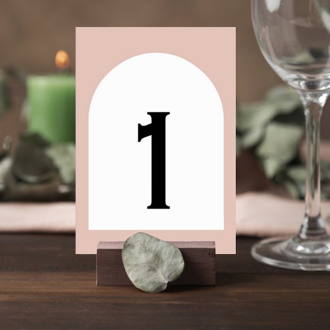 Numeração De Mesa Modern Neutral Wedding Table Numbers (Criador carregado)