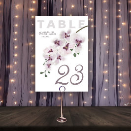 Numeração De Mesa Modern Orchid Charm Wedding Table Number Card