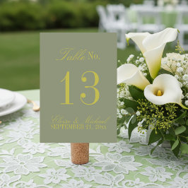 Numeração De Mesa Modern Script Citrus Green Formal Wedding