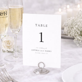 Numeração De Mesa Modern Serif Editorial Wedding Table Number Card
