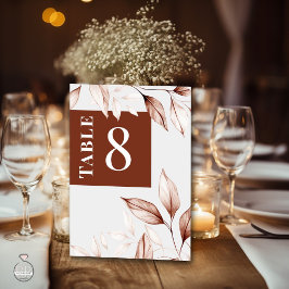 Numeração De Mesa Modern Terracotta - Folhagem Escrita