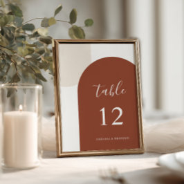 Numeração De Mesa Modern Terracotta Rustic Boho Arch Table Number