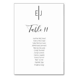 Numeração De Mesa Modern White Guests Seating List Table Number