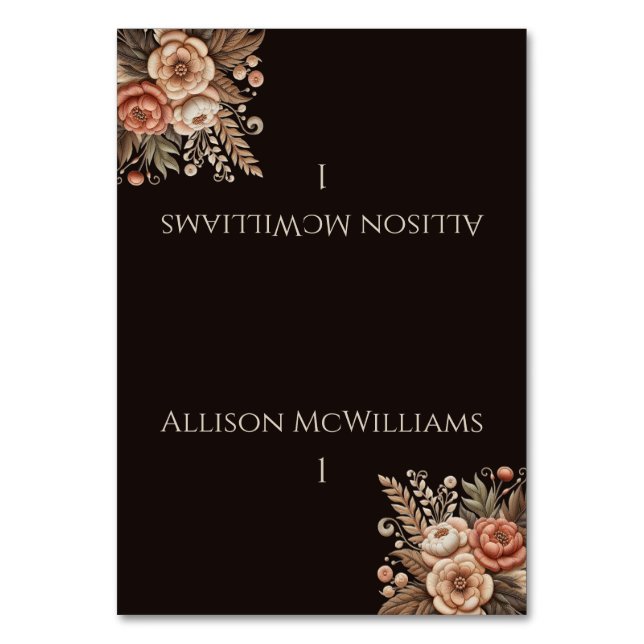 Numeração De Mesa Moderno Elegante País Ocidental - Floral (Frente)