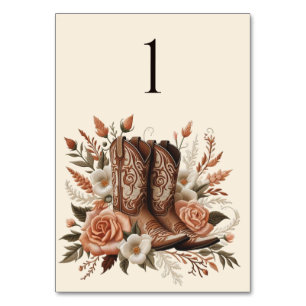 Numeração De Mesa Moderno País Elegante - Flores Ocidentais