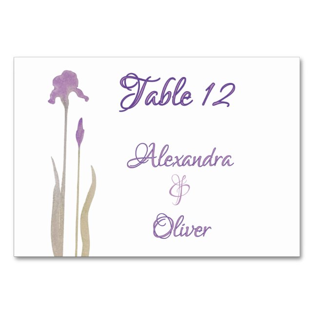 Numeração De Mesa Mola de Água Roxo e Íris Dourada (Frente)