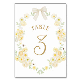 Numeração De Mesa Moldura de Arco de Flores Amarelas