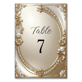 Numeração De Mesa Moldura Dourada Ornamentada com Número de Mesa em