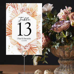 Numeração De Mesa Moldura Laranja Desertada Terracotta Seca Palma Fo