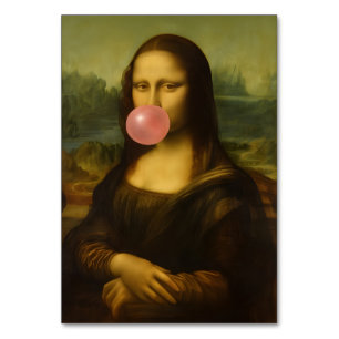 Numeração De Mesa Mona Lisa Piscando Goma-Bolha Rosa