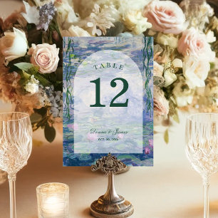 Numeração De Mesa Monet Pintando Arco Floral de Lírios de Água para