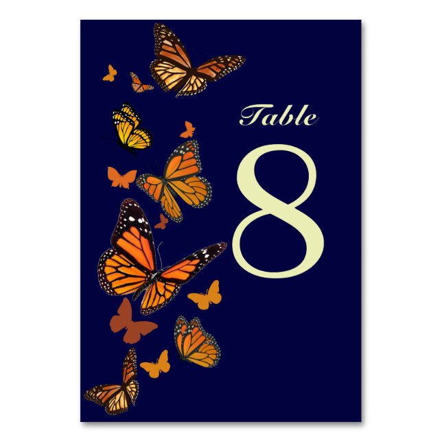 Numeração De Mesa Monograma da Borboleta Monarca do casamento outono (Frente)