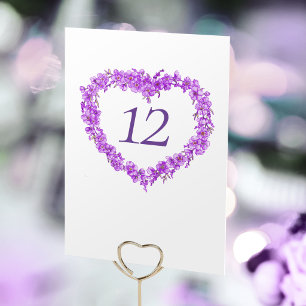 Numeração De Mesa Monograma de casamento artístico com tinta roxa nã