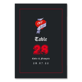 Numeração De Mesa Monograma de Casamento de Rock e Roll