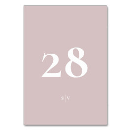 Numeração De Mesa Monograma Elegante Musk Rosa Branco Casamento