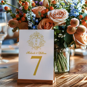Numeração De Mesa Monograma Elegante Vintage Regência Casamento