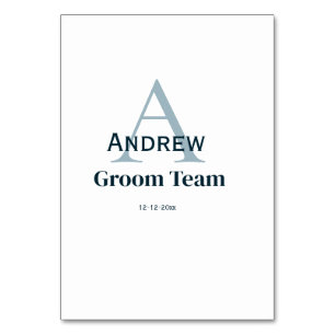 Numeração De Mesa monograma simples personalizado do padrinho da equ