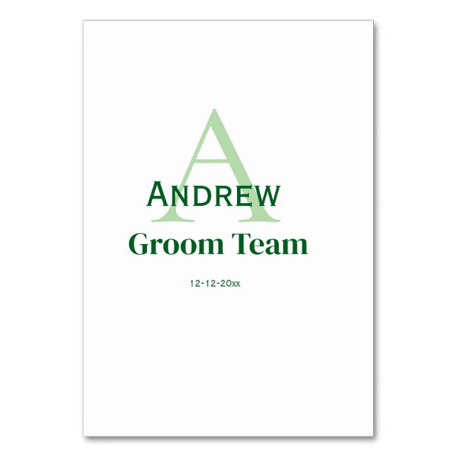 Numeração De Mesa monograma simples personalizado do padrinho da equ (Frente)