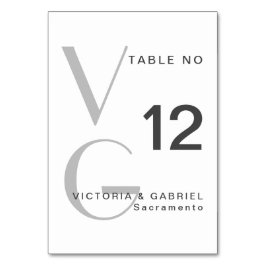 Numeração De Mesa Monograma Simples Tabelas Pretas de Casamento Bran