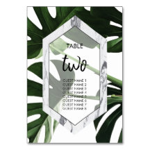 Monstera Marble Casamento Tropical Nomes de Convid