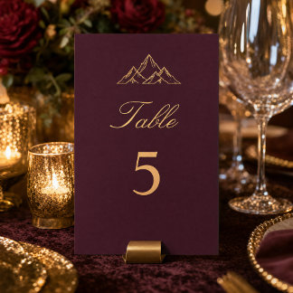 Numeração De Mesa Montanha de Ameixa Escura| Ouro