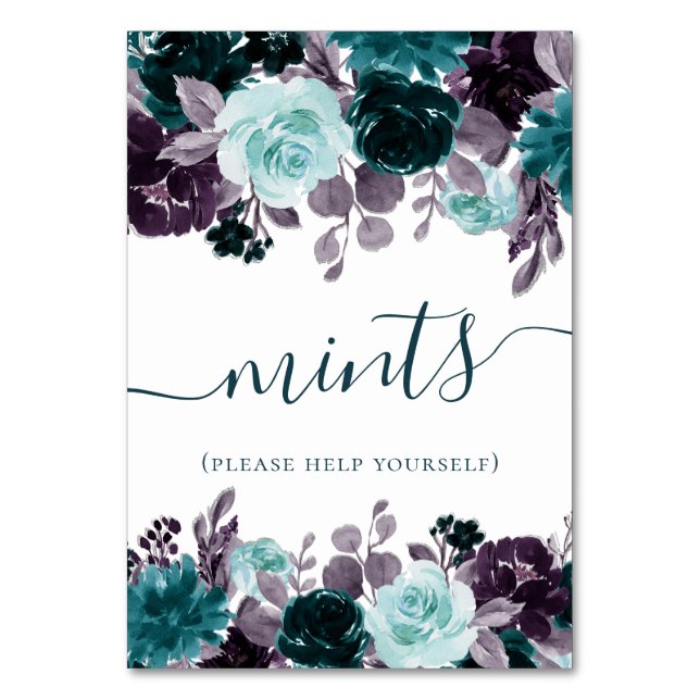 Numeração De Mesa Moody Boho | Tartarugas e Tratamentos Roxos (Frente)