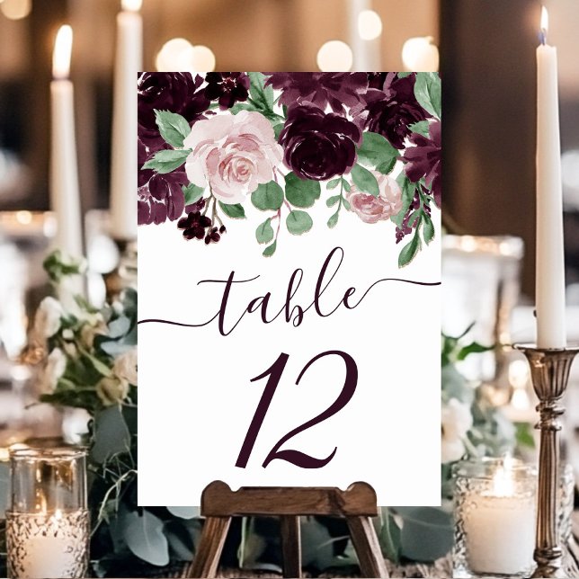 Numeração De Mesa Moody Passions | Vinho Roxo-Rosa (Criador carregado)