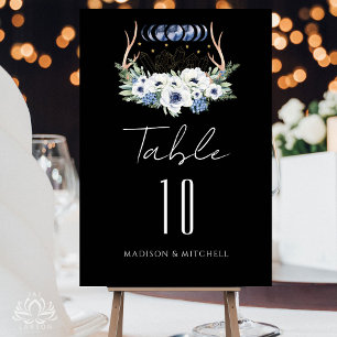 Numeração De Mesa Moon Crystals Flores Boho Casamento Metafísico