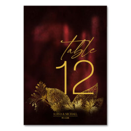 Numeração De Mesa Moonlight Romance Wedding Burgundy ID881