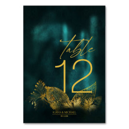 Numeração De Mesa Moonlight Romance Wedding Emerald Green ID881