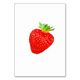 Numeração De Mesa Morango sobre fundo branco