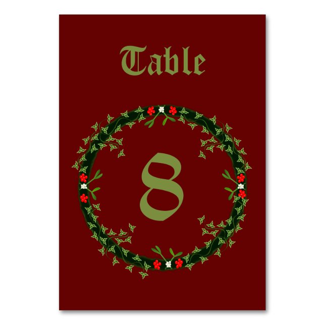 Numeração De Mesa Morte de Natal Gótica Personalizada (Frente)