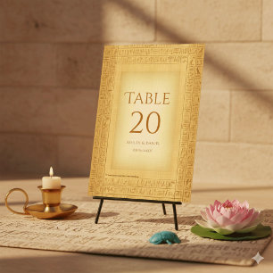 Numeração De Mesa Motivos Hieroglíficos de Ouro Antigo Casamento Egí