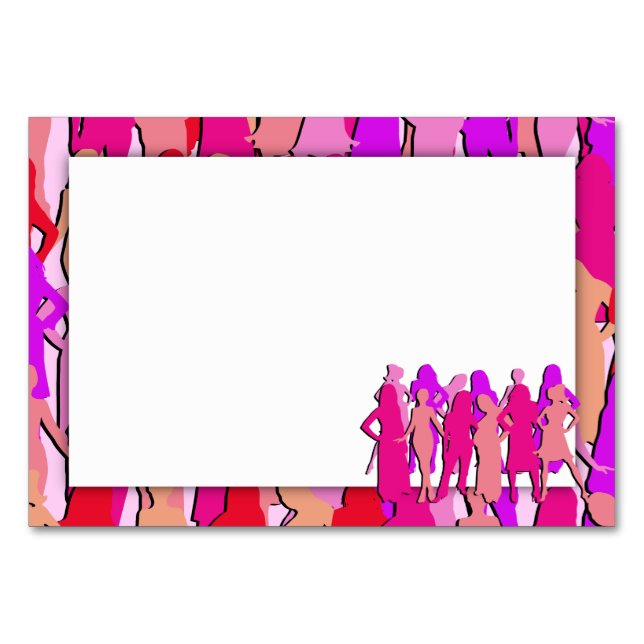 Numeração De Mesa Mulheres Rosa Silhouette (Verso)