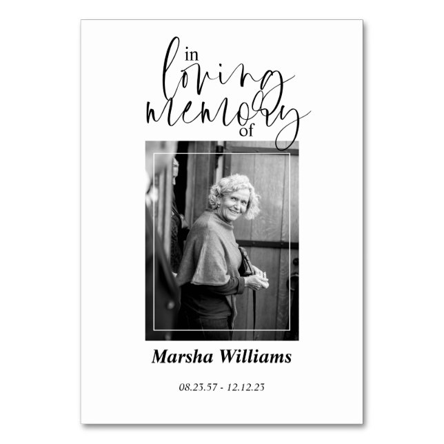 Numeração De Mesa Na Memória Amante - Funeral/Memorial (Frente)