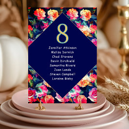 Numeração De Mesa Na moda Flores coloridas assentos de casamento