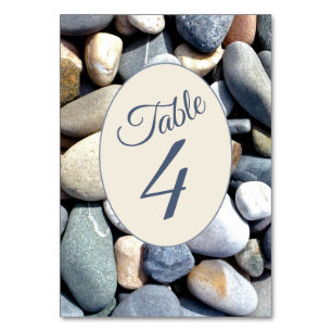 Numeração De Mesa Na moda Rustic Colorful Beach Pebbles MESA 4