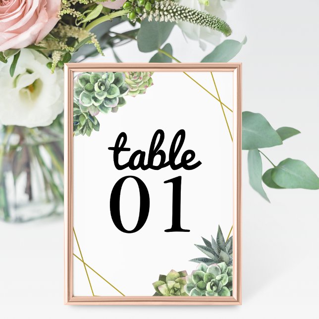 Numeração De Mesa Na moda Succulent Wedding (Criador carregado)