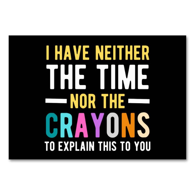 Numeração De Mesa não tenho tempo nem lápis para explicar (Frente)