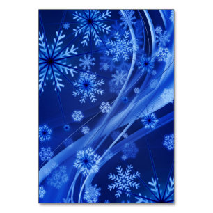 Numeração De Mesa Natal Azul Flocos de Neve de inverno
