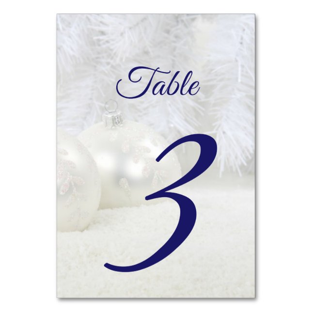 Numeração De Mesa Natal branco | CASAMENTO NO INVERNO (Frente)