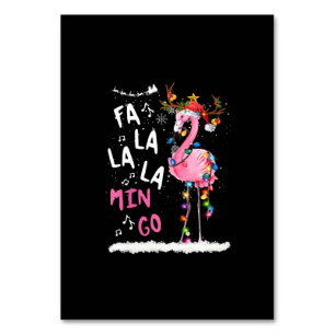 Numeração De Mesa Natal - Fa-La-La-Mingo Flamingo Com Natal