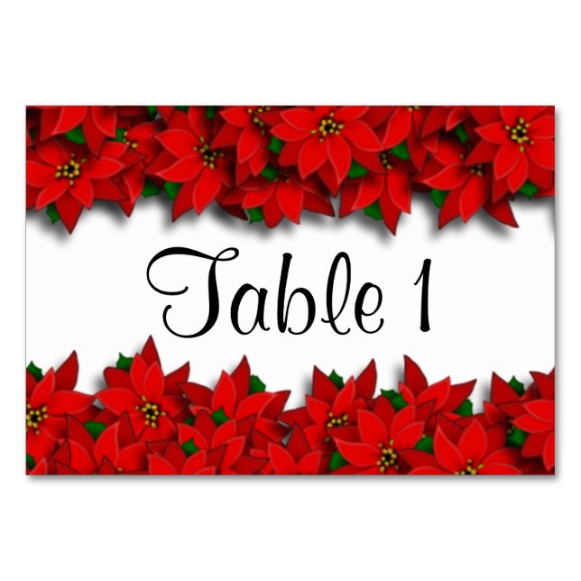 Numeração De Mesa Natal Poinsettias (Frente)