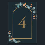 Numeração De Mesa Náutico Elegante e Botânico Azul Desbotado<br><div class="desc">Com um belo design botânico em aquarela,  estes números de mesa são elegantes e românticos. Perfeitos para casamentos em azul naval,  azul desbotado,  bege ou laranja queimado. Encontre itens correspondentes na minha loja.</div>