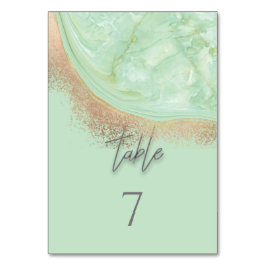 Numeração De Mesa Neo mint rosegold marble agate calliografia elegan