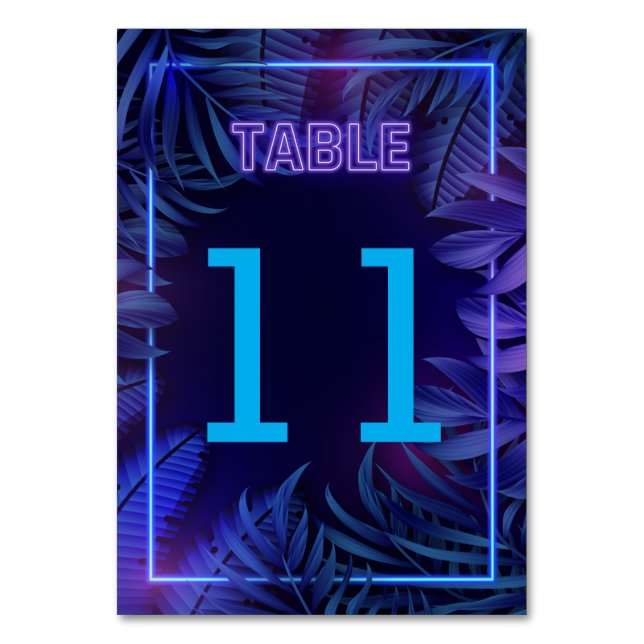 Numeração De Mesa Neon Glow no Partido das Trevas (Frente)